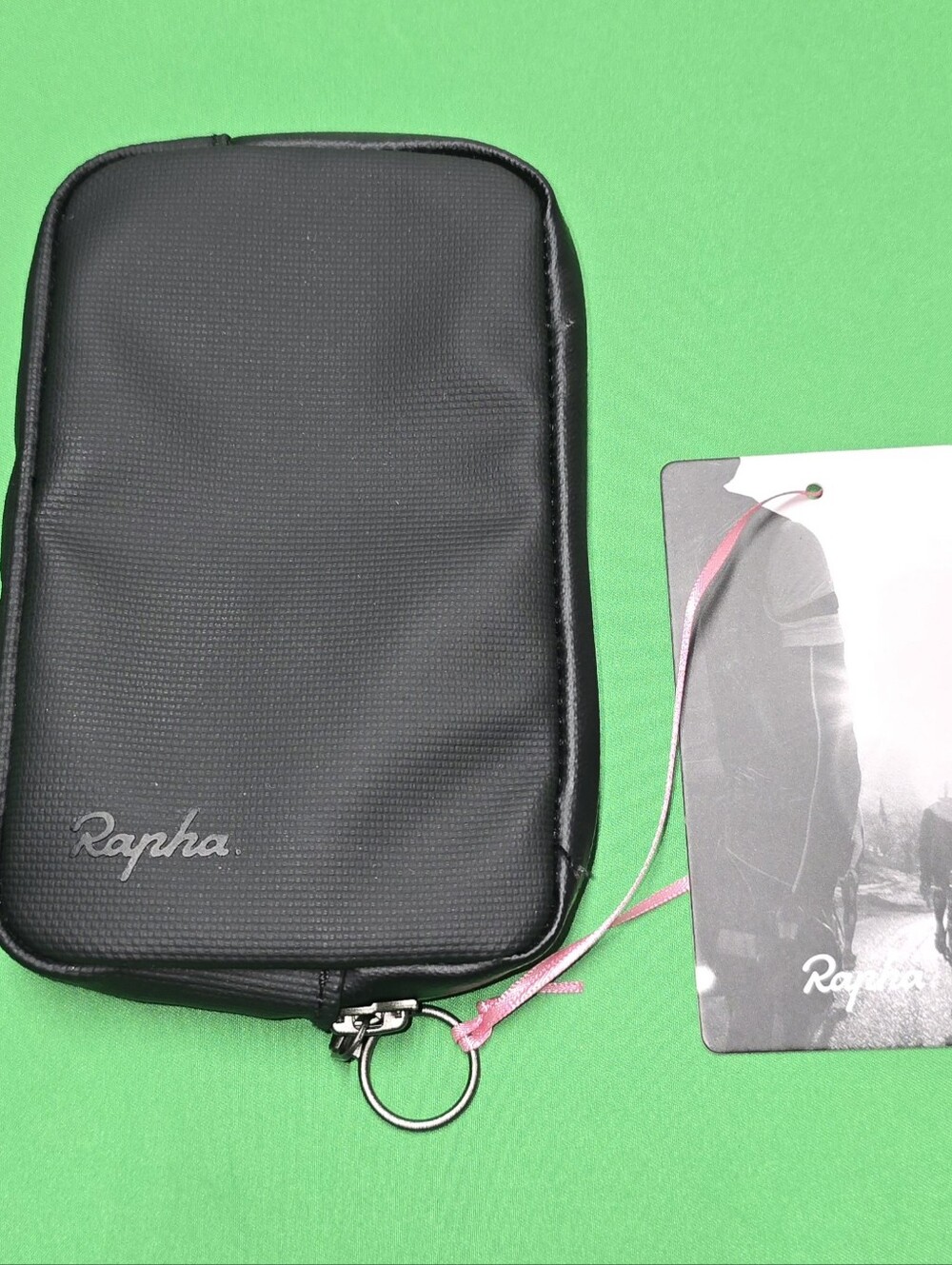 NWT Rapha Rainproof Essentials Case Black BON COURAGE! in Pink